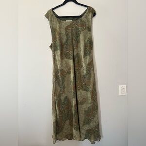 Studio I Paisley Maxi Dress in Olive and brown